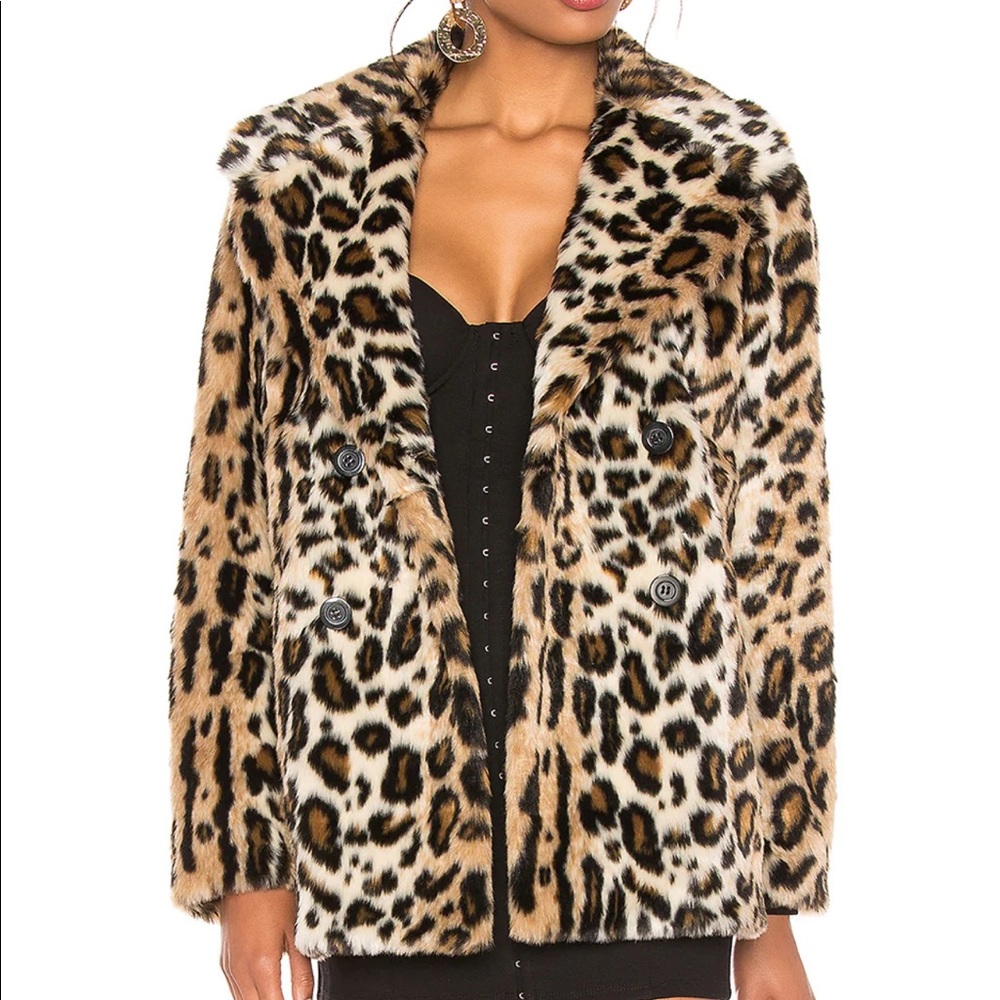 Sanctuary Leopard Print Faux Fur Seeing Spots Coat Small